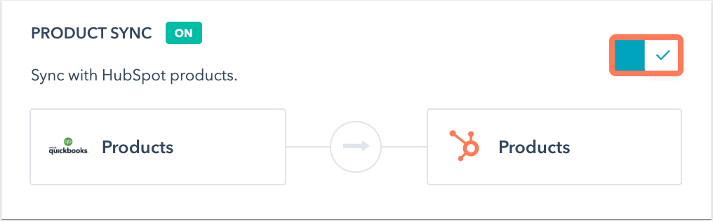 Product syncing for QuickBooks HubSpot integration