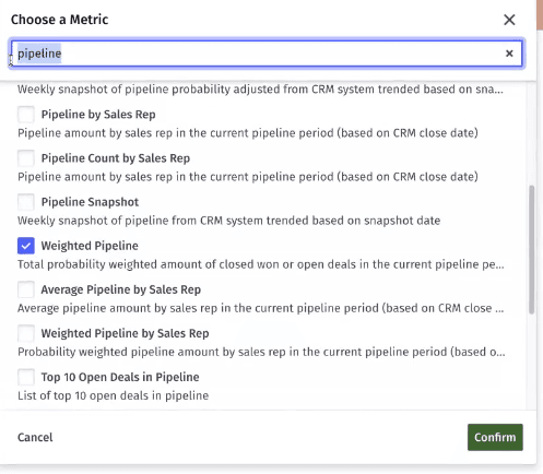 Adding weighted pipeline to a Mosaic dashboard