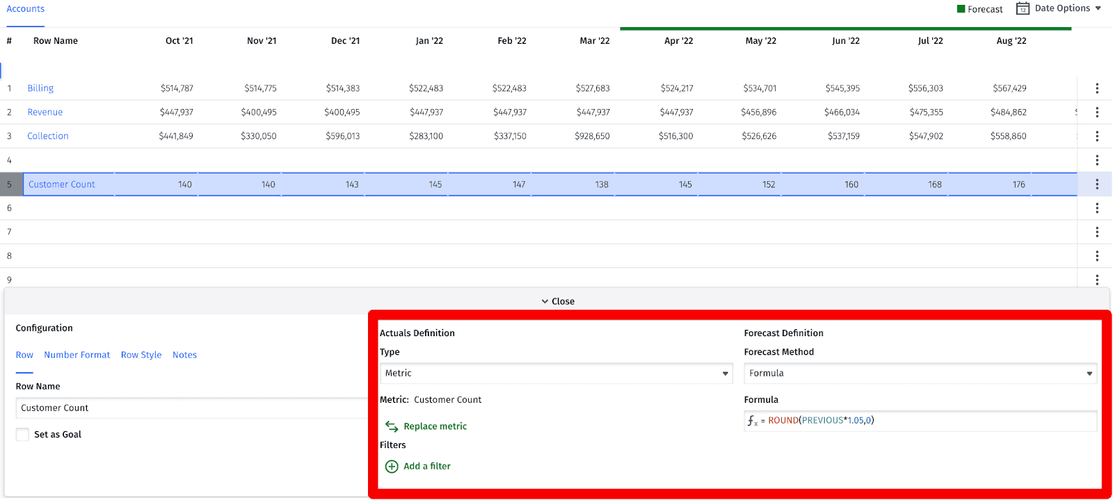 mosaic topline planner walkthrough customer count