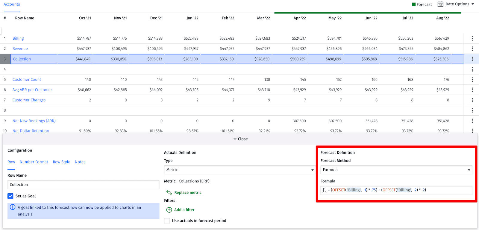 Mosaic Topline Planner Walkthrough collections forecast