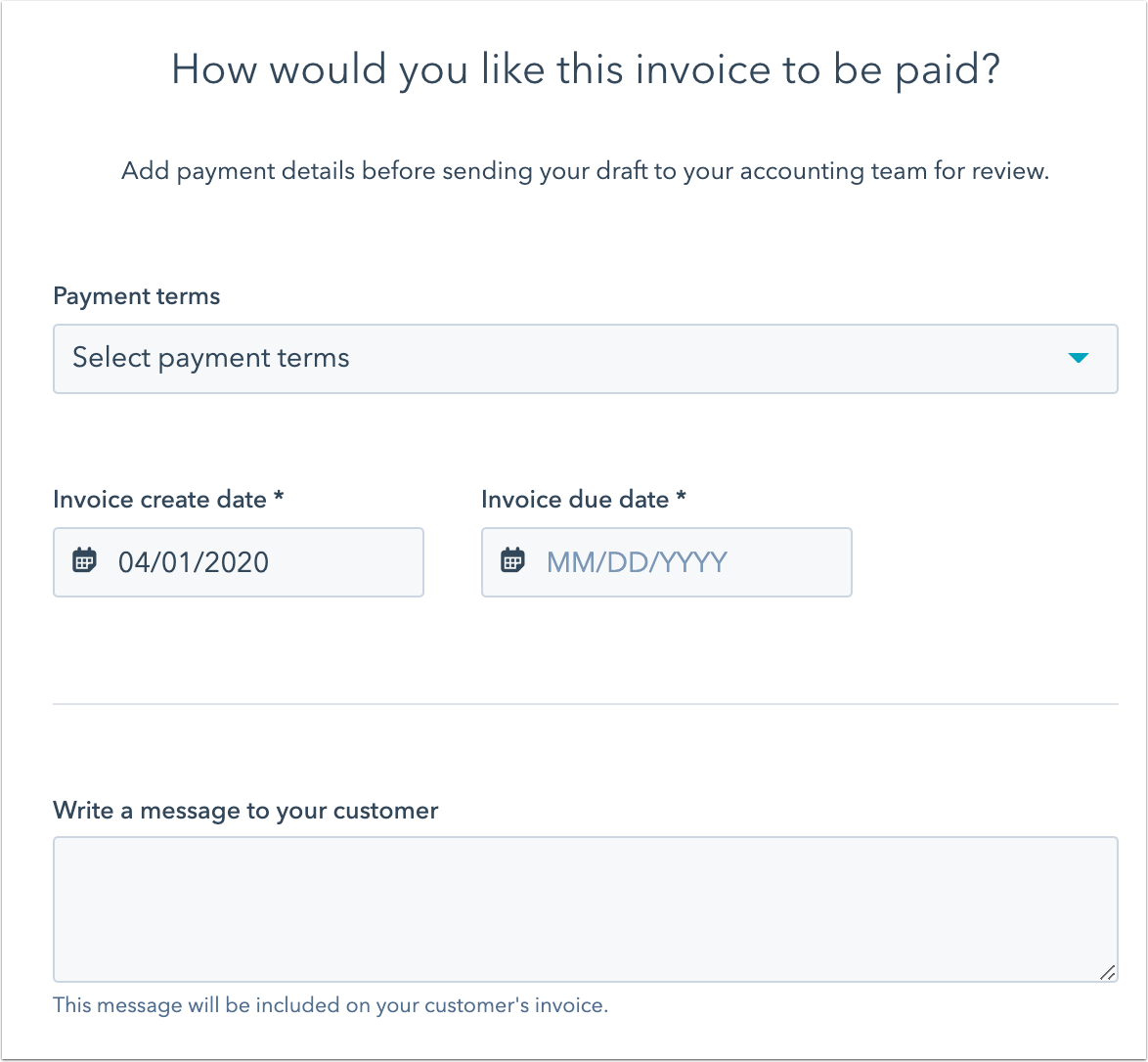 Selection screen for invoices created in the Quickbooks HubSpot integration